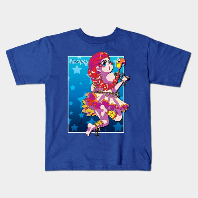 Chibi-Zodiac Scorpio Kids T-Shirt by MBsilverLuna